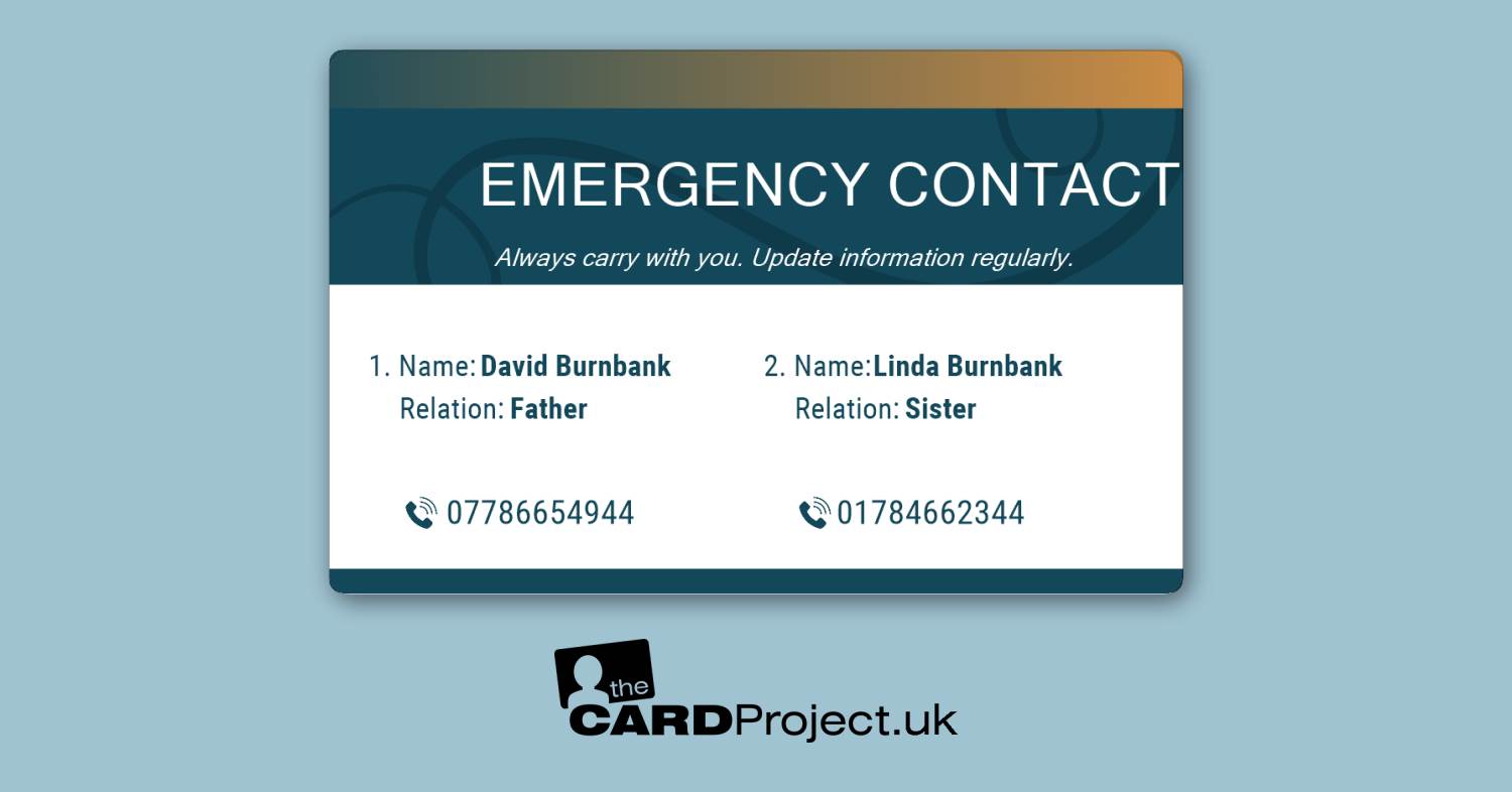 Teal and Amber ICE Photo ID Card (REAR)